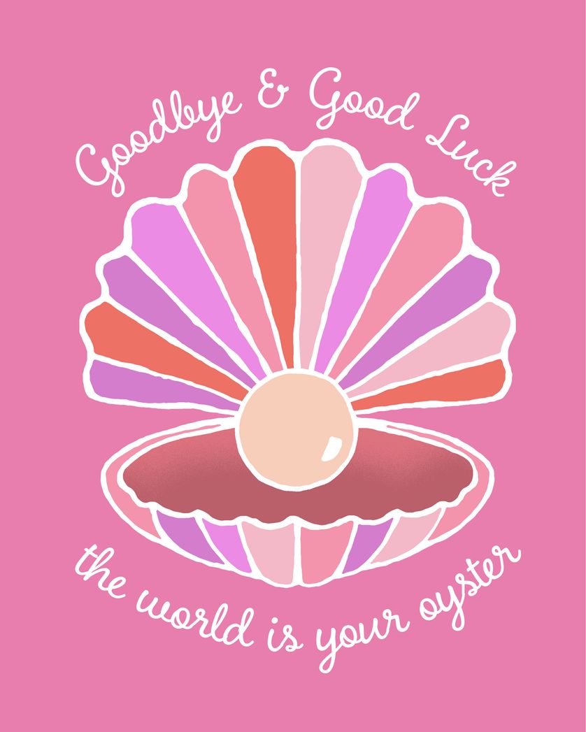 Card design "Pearly send off - group leaving ecard"