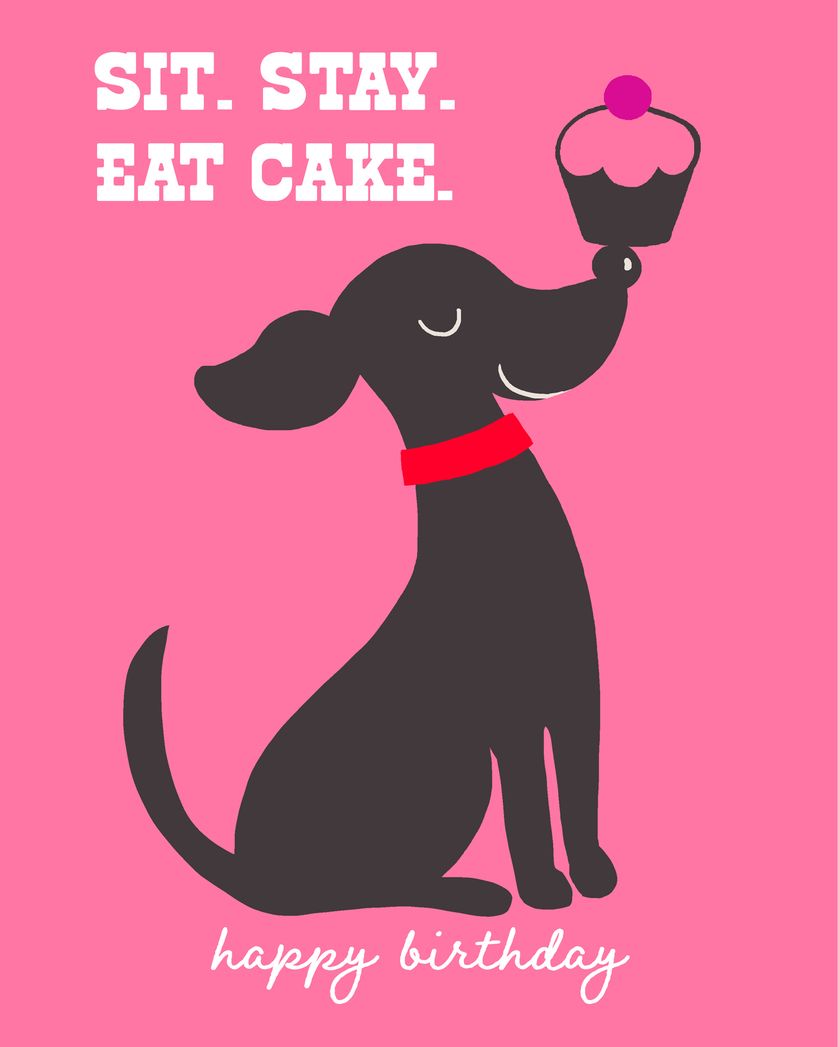Card design "Good pup - group birthday ecard"