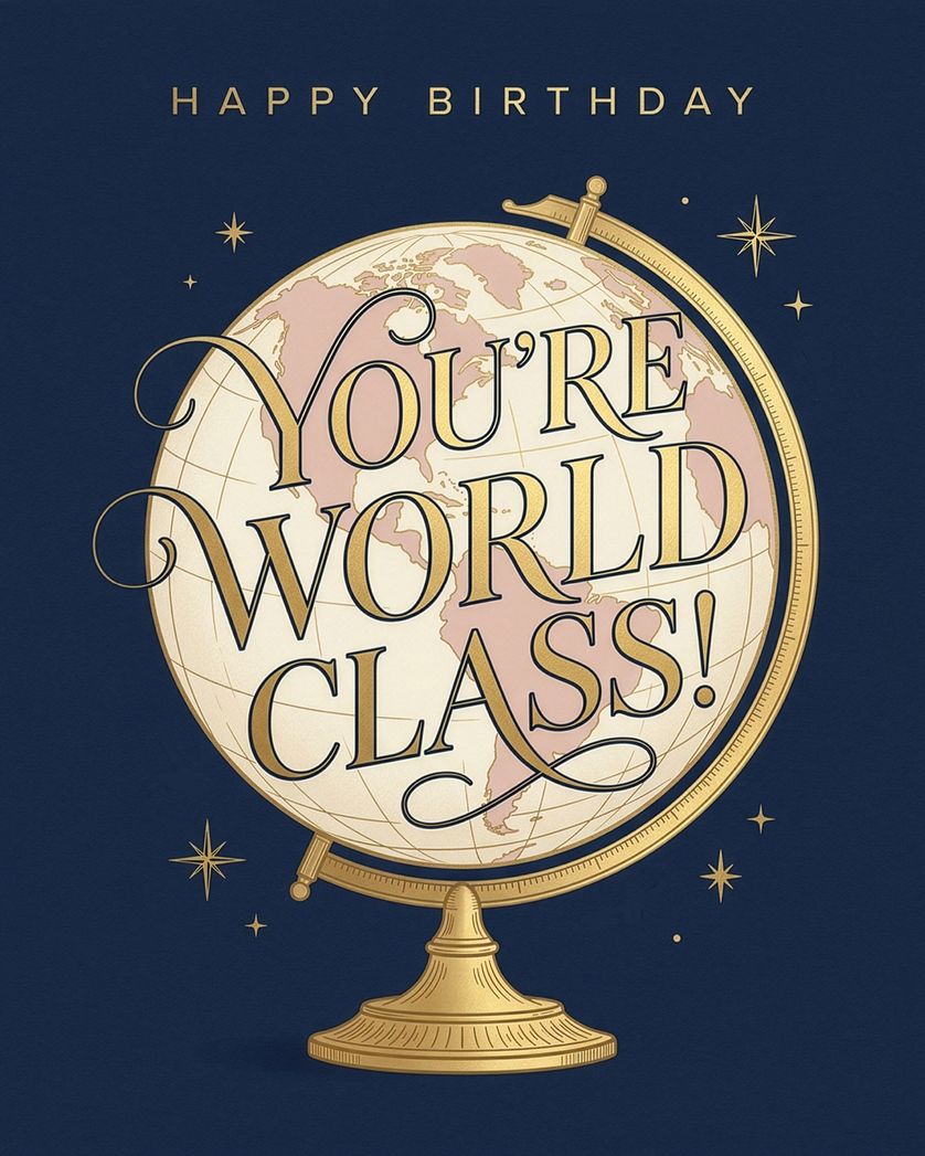 Card design "Global  - group birthday ecard"