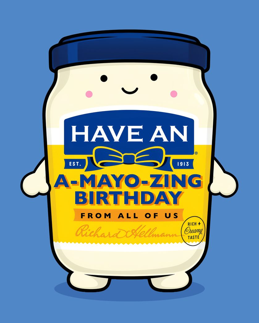 Card design "A-mayo-zing - group birthday ecard"