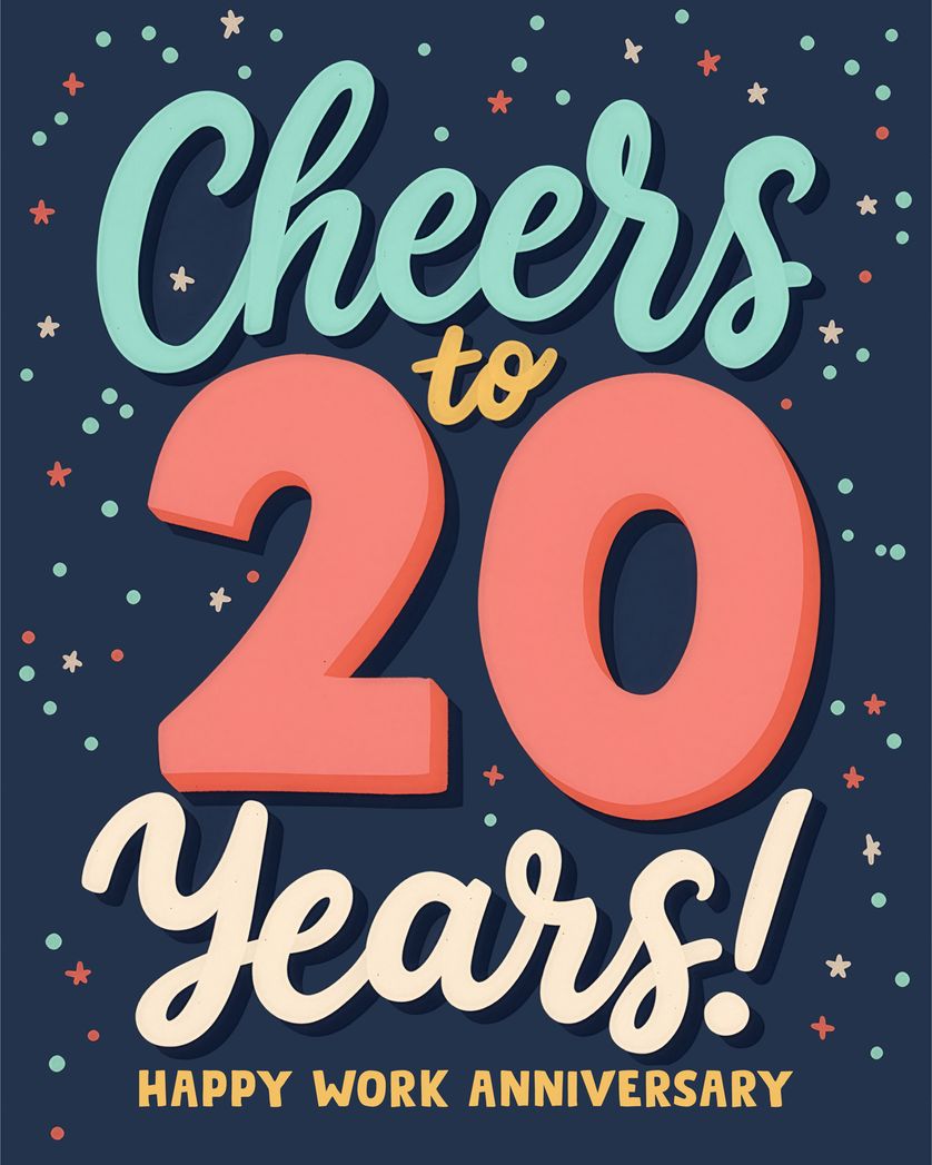 Card design "Big 20 - group anniversary ecard"